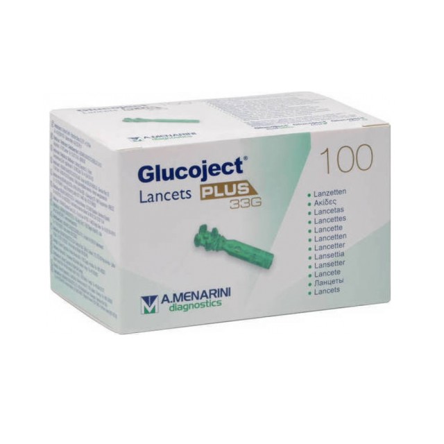 Menarini Glucoject Lancets Plus 33G 100pcs (Ακίδες Μέτρησης Σακχάρου 0,20mm 100τεμ)