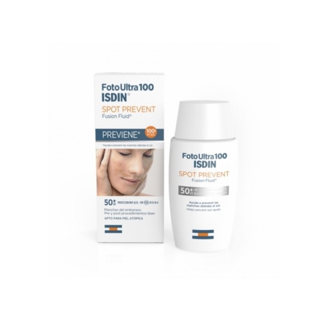 Isdin Foto Ultra 100 Spot Prevent Fusion Fluid SPF50+ 50ml (Λεπτόρευστη Αντιηλιακή Κρέμα για Πρόληψη