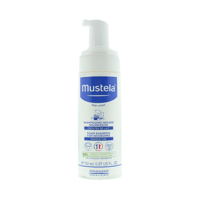 Mustela Foam Shampoo for Newborns 150ml (Σαμπουάν Κατά της Νινίδας σε Μορφή Αφρού για Νεογνά)