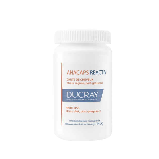 Ducray Anacaps Reactiv 30caps (Συμπλήρωμα Διατροφής Κατά της Αντιδραστικής Τριχόπτωσης)