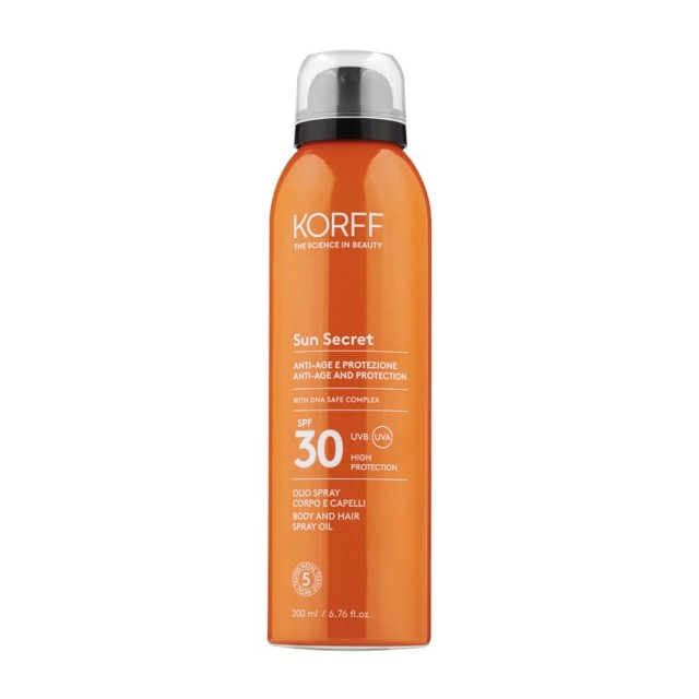 Korff Sun Secret Body & Hair Oil SPF30 200ml (Αντηλιακό Λάδι Σώματος & Μαλλιών)