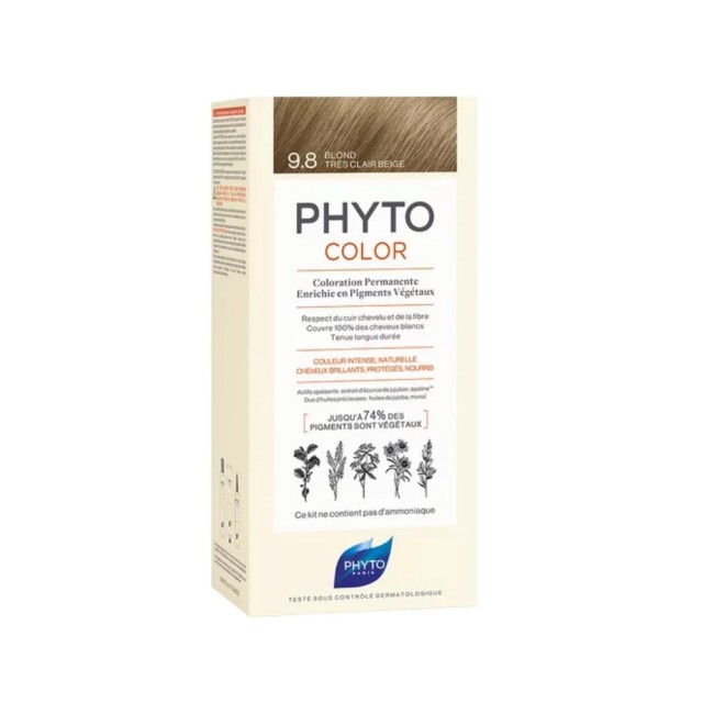 Phyto Phytocolor 9.8 Very Light Beige Blonde (Ξανθό Πολύ Ανοιχτό Μπεζ)