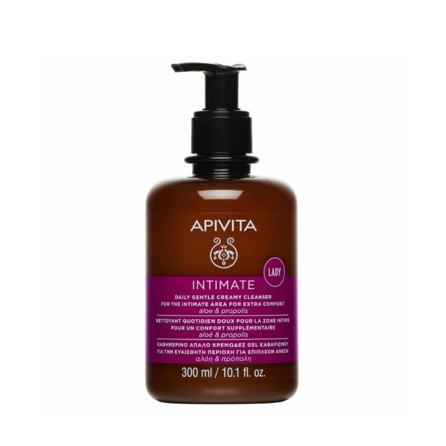 Apivita Intimate Lady Daily Gentle Creamy Cleanser 300ml (Καθημερινό Απαλό Κρεμώδες Καθαριστικό για την Ευαίσθητη Περιοχή για Επιπλέον Άνεση)