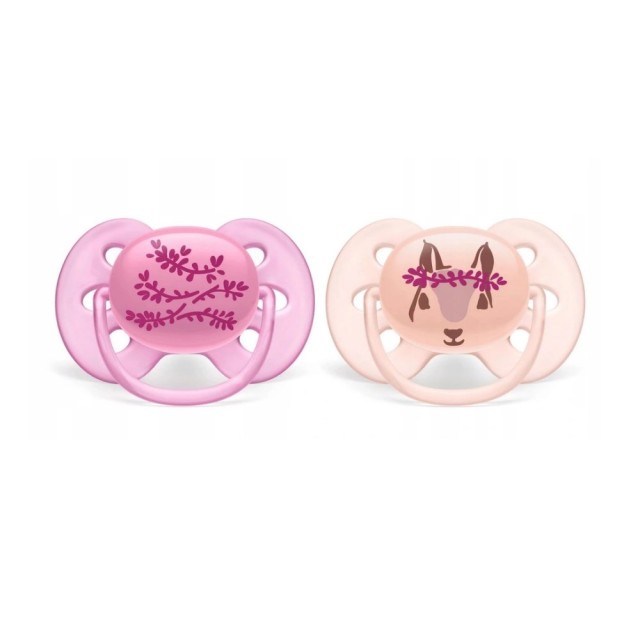 Avent Ultra Soft Pacifiers Girl SCF223/04 6-18m 2pcs