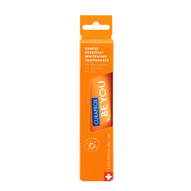 Curaprox Be You Gentle Everyday Whitening Toothpaste Peach & Apricot 60ml (Οδοντόκρεμα Φυσικής Λεύκανσης με Γεύση Ροδάκινο & Βερίκοκο)