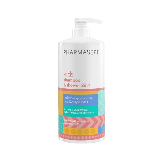 Pharmasept Kids 2in1 Shampoo & Shower 1lt (Απαλό Παιδικό Σαμπουάν & Αφρόλουτρο)