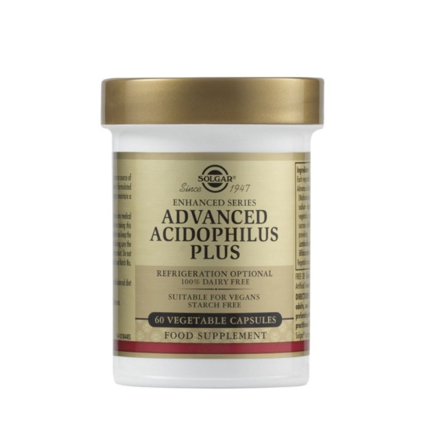 Solgar Advanced Acidophilus Plus 60 Vegeterian Caps (Προβιοτικά)