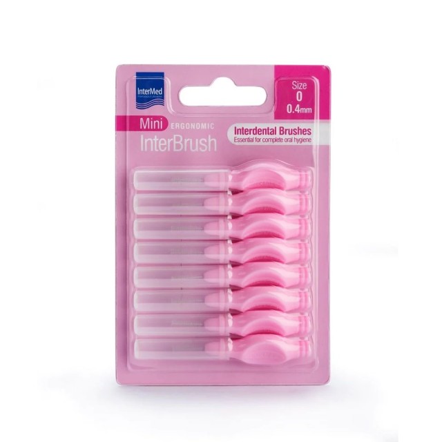 Intermed Mini Ergonomic Interbrush Size 0 - 0,4mm 8τεμ (Μεσοδόντια Βουρτσάκια Μέγεθος 0 - 0,4mm)