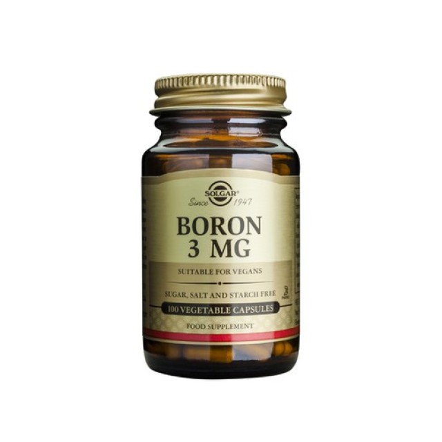 Solgar Boron 3mg 100 Vegetarian Caps (Οστεοπόρωση - Εμμηνόπαυση)