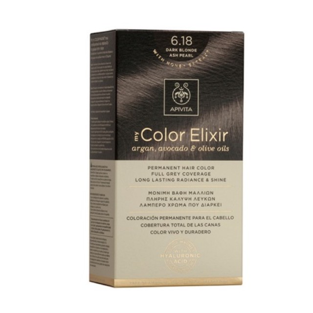Apivita My Color Elixir N 6.18 (Βαφή Μαλλιών - Ξανθό Σκούρο Σαντρέ Περλέ Χρώμα)