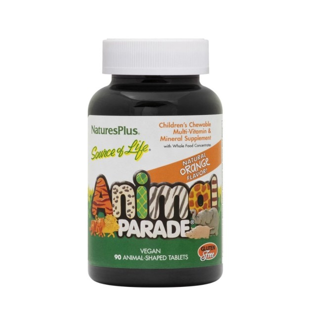 Natures Plus Animal Parade Orange 90tab (Παιδικές Μασώμενες Πολυβιταμίνες με Γεύση Πορτοκάλι)