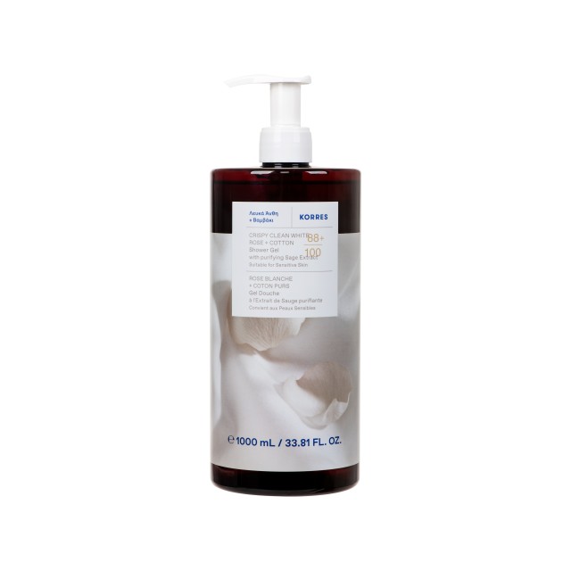Korres Crispy Clean White Rose & Cotton Shower Gel 1000ml