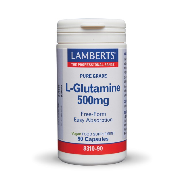 Lamberts L Glutamine 500mg 90cap (Γλουταμίνη Υψηλής Καθαρότητας & Ελεύθερης Μορφής)