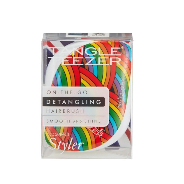 Tangle Teezer Compact Styler On The Go Detangling Hairbrush Rainbow Galore