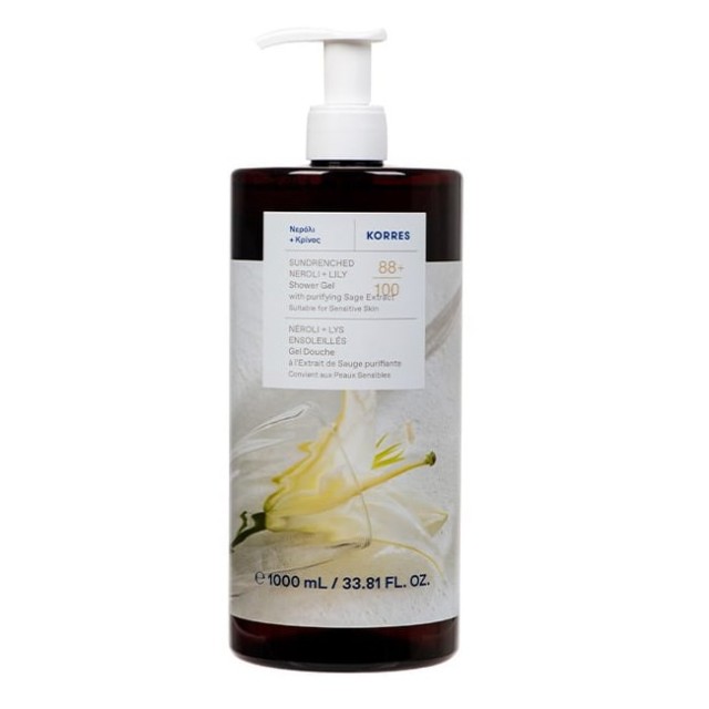 Korres Sundrenched Neroli & Lily Shower Gel 1000ml (Αφρόλουτρο Νερόλι & Κρίνος)