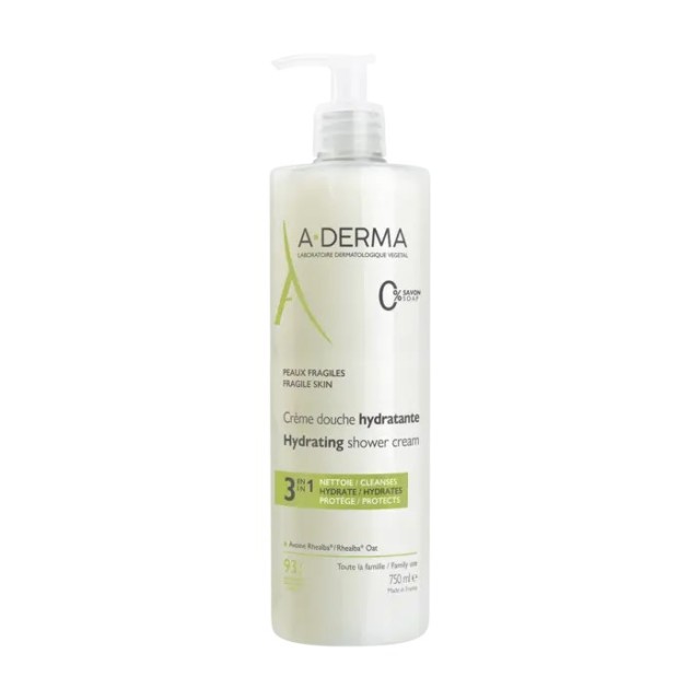 A Derma Hydrating Shower Cream 750ml (Ενυδατικό Κρεμώδες Καθαριστικό)