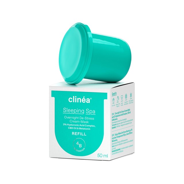 Clinea Refill Sleeping Spa Overnight De-stress Cream Mask 50ml (Ανταλλακτική Κάψουλα με Κρέμα Μάσκα de-stress Νυκτός)
