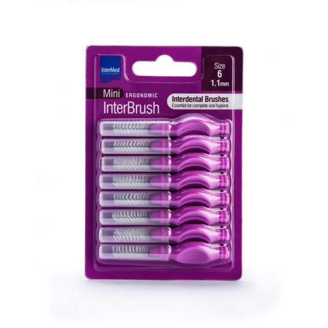 Intermed Mini Ergonomic Interbrush Size 6 - 1,1mm 8τεμ (Μεσοδόντια Βουρτσάκια Μέγεθος 6 - 1,1mm)