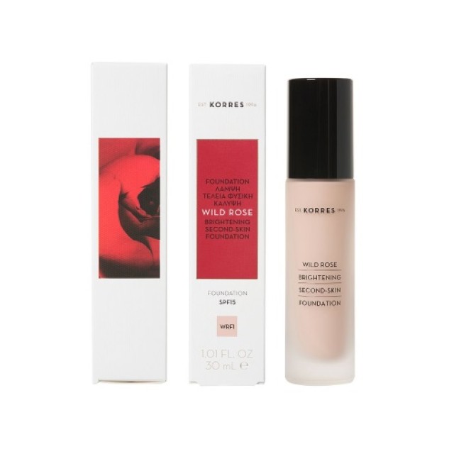 Korres Wild Rose-Αγριο Τριαντάφυλλο Foundation WRF1 30ml (Υγρό Make Up για Μείωση της Κούρασης & Φυσ