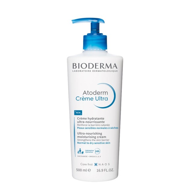 Bioderma Atoderm Ultra Nourishing Cream 500ml (Θρεπτική Κρέμα για την Ευαίσθητη Κανονική προς Ξηρή Επιδερμίδα)