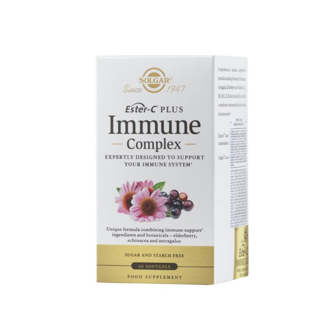 Solgar Ester-C Plus Immune Complex 60softgels (Συμπλήρωμα Διατροφής για Ενίσχυση του Ανοσοποιητικού Συστήματος)