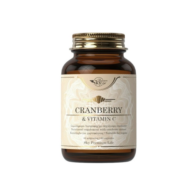 Sky Premium Cranberry & Vitamin C 60caps (Συμπλήρωμα Διατροφής για τη Φυσιολογική Λειτουργία του Ουρ