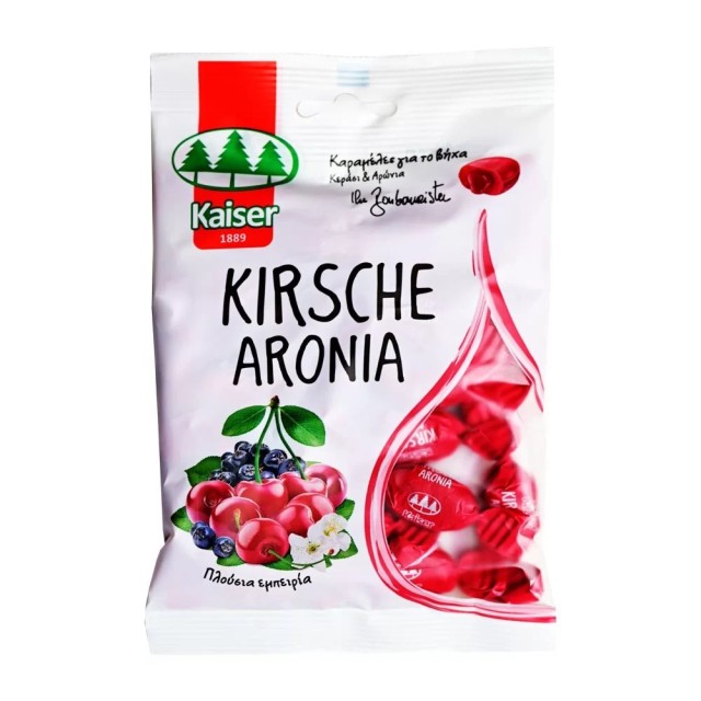 Kaiser Kirsche Aronia 90gr (Καραμέλες για το Βήχα με Κεράσι, Αρώνια, Βιταμίνη C & Γέμιση Φρούτων)