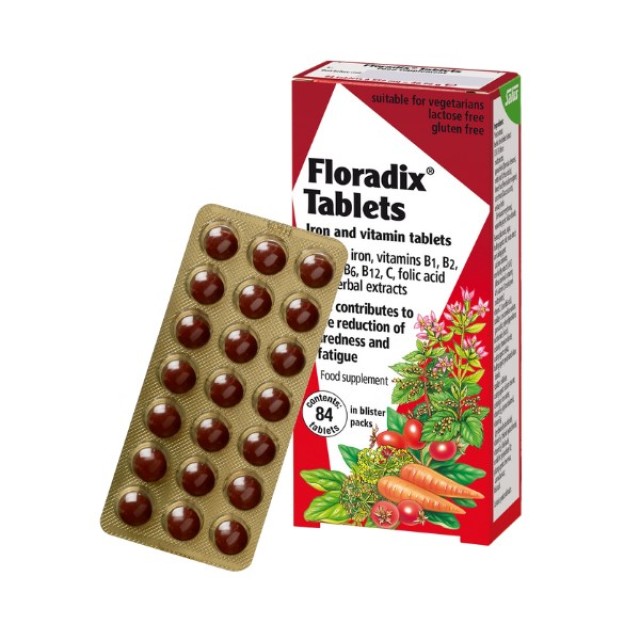 Floradix Tablets Iron & Vitamins 84tabs (Συμπλήρωμα Διατροφής με Σίδηρο & Βιταμίνες)
