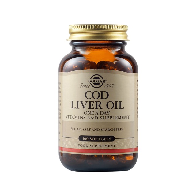 Solgar Cod Liver Oil 100 softgels (Λιπαρά Οξέα)