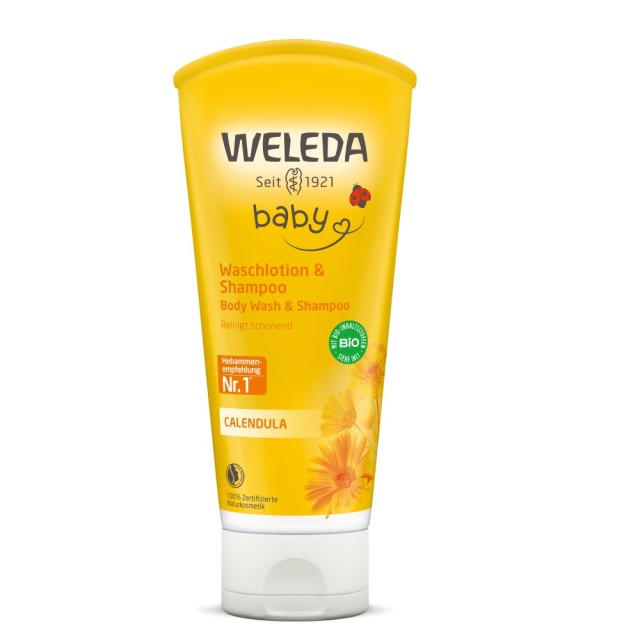 Weleda Baby Wash & Shampoo 200ml (Βρεφικό Σαμπουάν & Αφρόλουτρο Καλέντουλας)