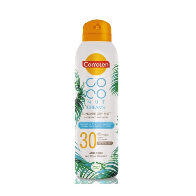 Carroten Coconut Dreams Suncare Dry Mist SPF30 200ml (Aντηλιακό Ξηρό Mist Σώματος σε Σπρέι)