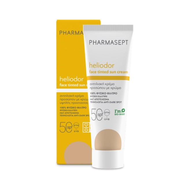 Pharmasept Heliodor Face Tinted Sun Cream SPF50 50ml (Αντηλιακή Κρέμα Προσώπου με Χρώμα Υψηλής Προστ