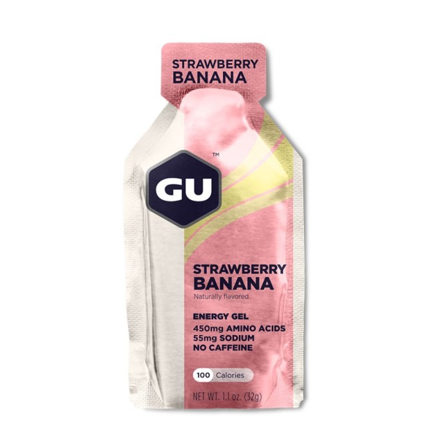 GU Energy Gel Strawberry Bannana 32gr (Ενεργειακό Τζέλ Υδατανθράκων Χωρίς Καφεΐνη με Γεύση Φράουλα & Μπανάνα)