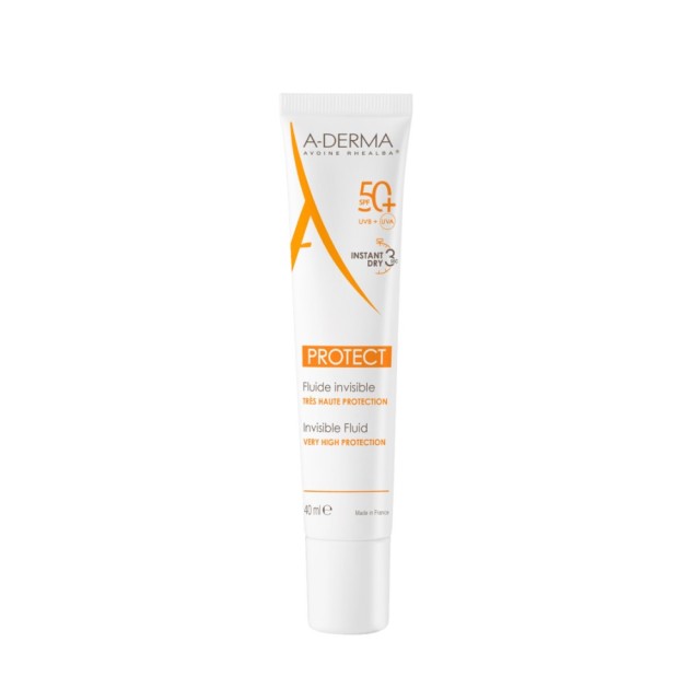A Derma Protect Invisible Fluid SPF50+ 40ml (Λεπτόρευστη Αντηλιακή Κρέμα Προσώπου)