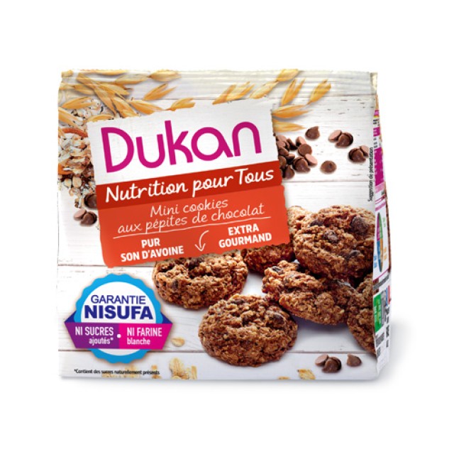 Dukan Mini Cookies Oat Bran Biscuits With Chocolate Chips and Sweetener 100gr