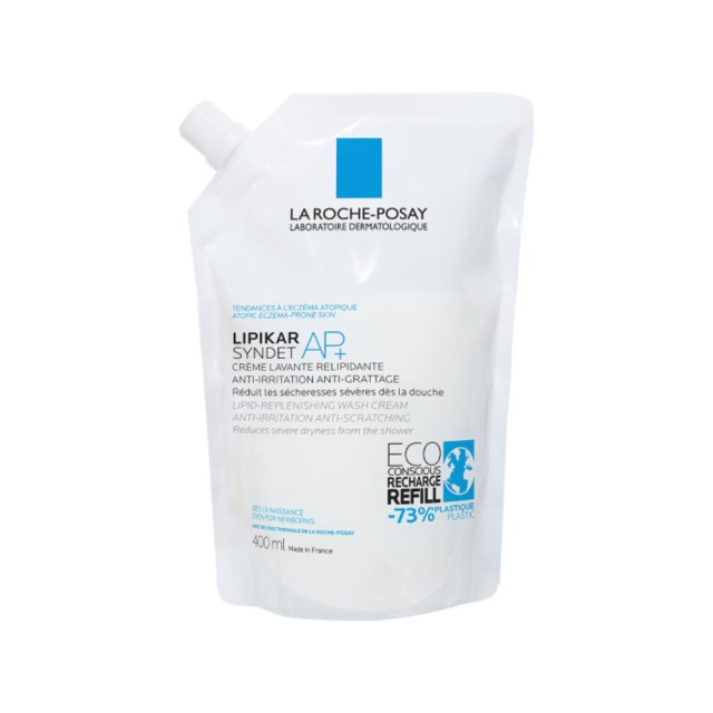 La Roche-Posay Lipikar Syndet AP+ Refill 400ml (Κρεμώδες Αφρόλουτρο για το Ξηρό Δέρμα με Τάση Ατοπία