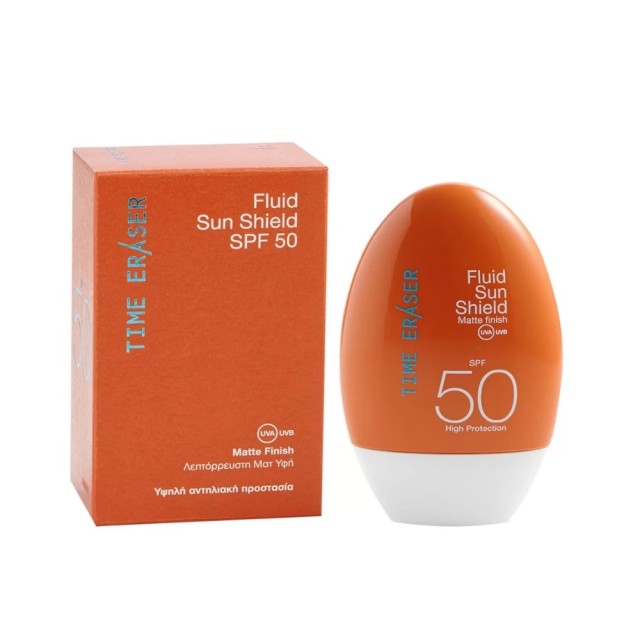 Time Eraser Fluid Sun Shield SPF50 50ml (Αντηλιακό Γαλάκτωμα Προσώπου Υψηλής Προστασίας με Λεπτόρρευστη Υφή)