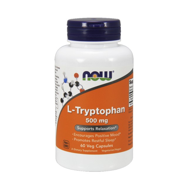Now Foods L-Tryptophan 500mg 60vcaps (Νευρικό Σύστημα - Εγκέφαλος)