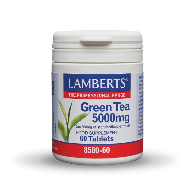 Lamberts Green Tea 5000mg 60tabs (Υψηλής Ισχύος Τιτλοδοτημένο Εκχύλισμα Πράσινου Τσαγιού)