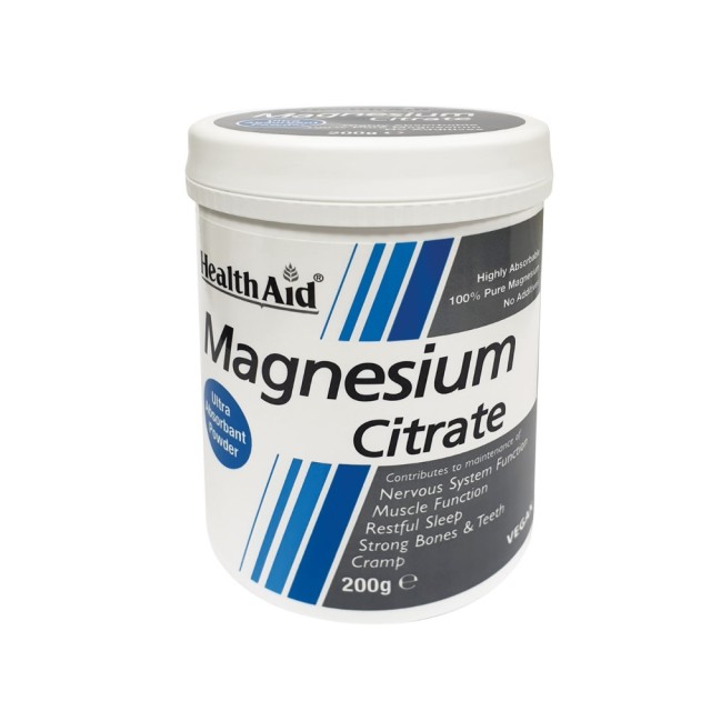 Health Aid Magnesium Citrate Powder 200gr (Σκόνη Κιτρικού Μαγνησίου)