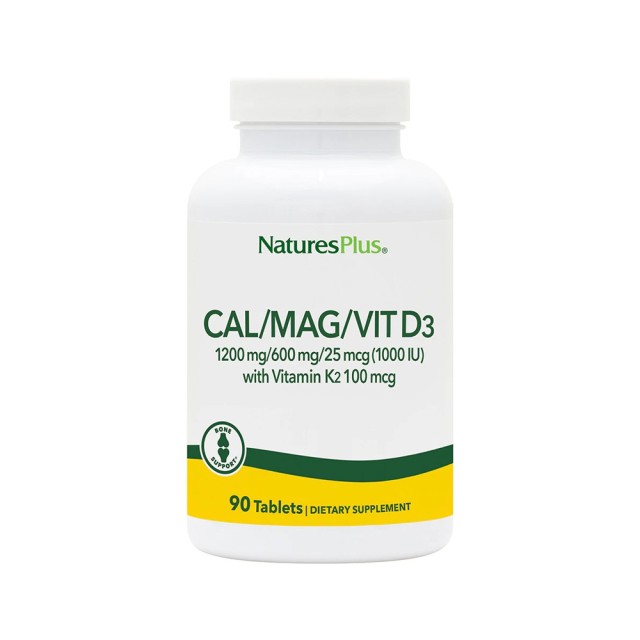 Natures Plus Cal Mag Vitamin D3 Vitamin K2 90tab (Αρθρώσεις - Οστεοπόρωση)