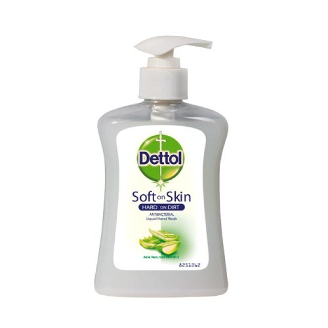 Dettol Soft on Skin Antibacterial Liquid Hand Wash Aloe Vera & Vitamin E 250ml (Αντιβακτηριδιακό Ενυδατικό Κρεμοσάπουνο με Αλόη)