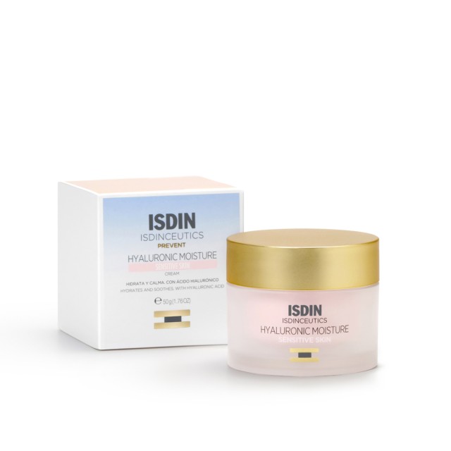 Isdin Isdinceutics Hyaluronic Moisture Sensitive Cream 50gr (Ενυδατική Κρέμα Προσώπου για Ευαίσθητο Δέρμα με Υαλουρονικό Οξύ & Νιασιναμίδη)