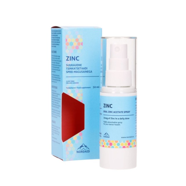 Nordaid Zinc Oral Spray 30ml (Συμπλήρωμα Διατροφής σε Yπογλώσιο Spray με Ψευδάργυρο & Βιταμίνη B5)