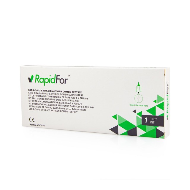 RapidFor SARS-Cov-2 & Flu A/B Antigen Combo Rapid Test 1τεμ (Διπλό Ρινικό Τεστ Ταχείας Ανίχνευσης Αν