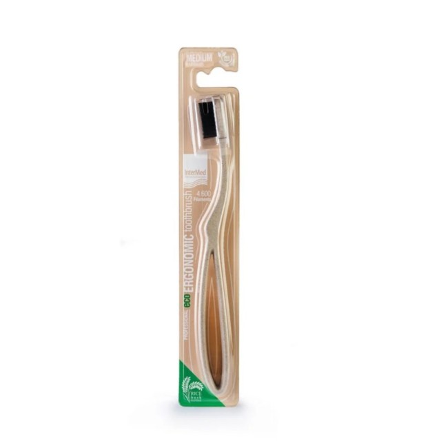 Intermed Professional Eco Ergonomic Toothbrush With Rice Husk Medium (Μέτρια Οδοντόβουρτσα με Εργονομική Λαβή από Φλοιό Ρυζιού)