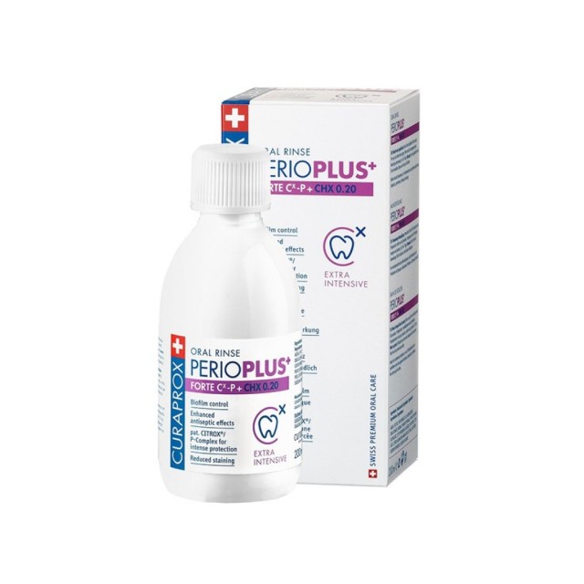 Curaprox Perio Plus Forte 0,20% Mouthwash 200ml (Στοματικό Διάλυμα CHX 0,09% για Εξαιρετική Αντιβακτηριακή Προστασία)