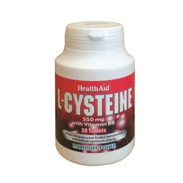 Health Aid L Cysteine + B6 550mg 30 tabs (Αύξηση Μεταβολισμού)