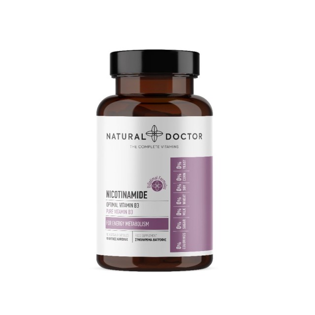 Natural Doctor Nicotinamide 500mg 90caps (Συμπλήρωμα Διατροφής για τη Φυσιολογική Λειτουργία του Νευρικού Συστήματος)