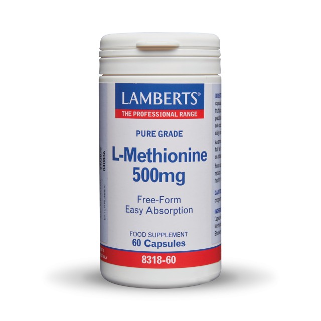 Lamberts L Methionine 500mg 60caps (Μεθειονίνη Υψηλής Καθαρότητας & Ελεύθερης Μορφής)